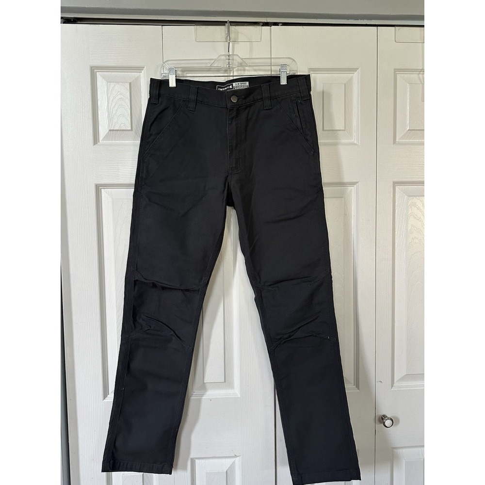 NWT Carhartt Rugged Flex Men's Slim Fit Skinny Leg Gray Canvas Pants Size 32x32